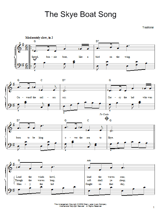 Produktgalerie: Seite 1 von 1 The Skye Boat Song, Traditional, Klavier