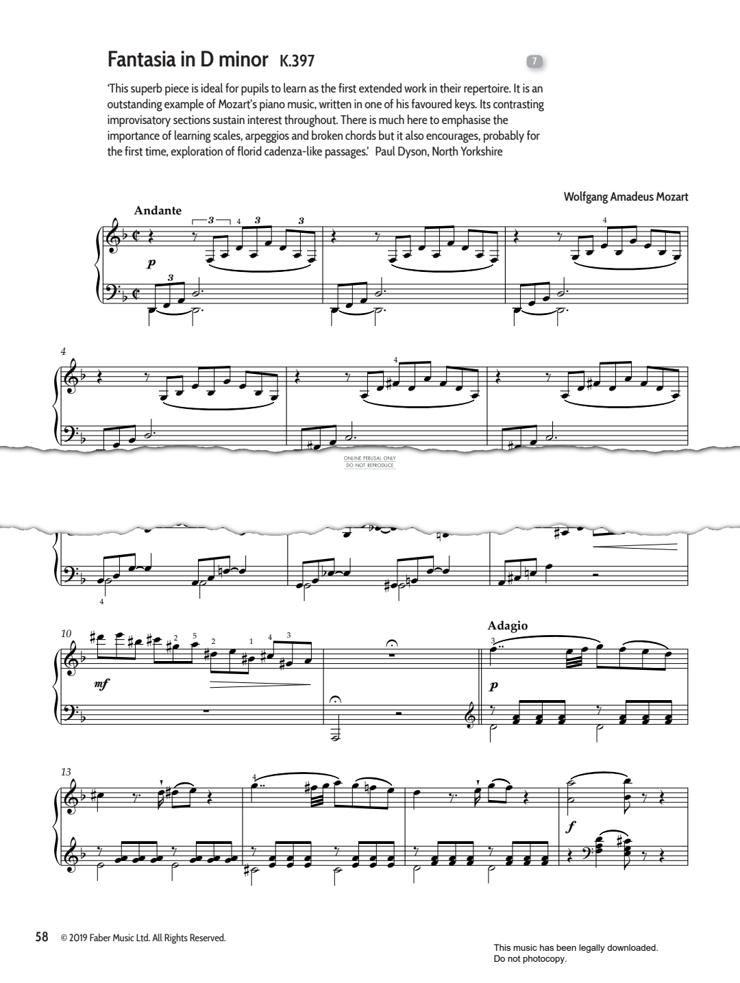 gallery: Fantasia in D Minor K.397, Wolfgang Amadeus Mozart