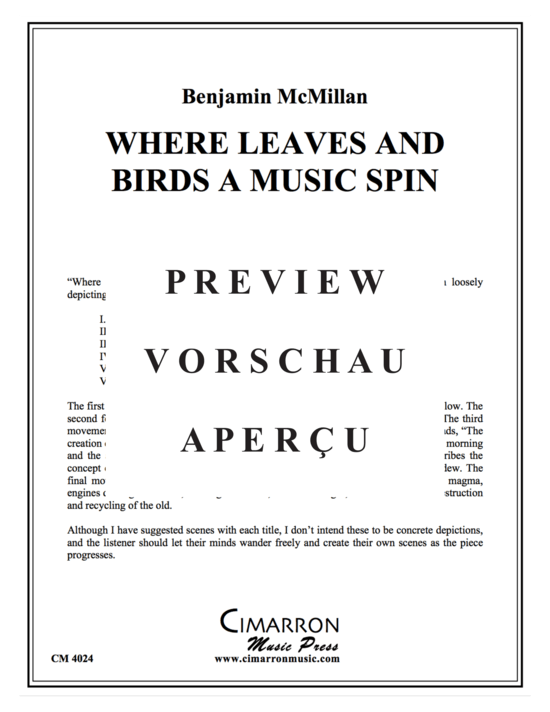 Product gallery: Page 2 of 21 Where Leaves and Birds a Music Spin , , (flute/piccolo, tuba + piano)