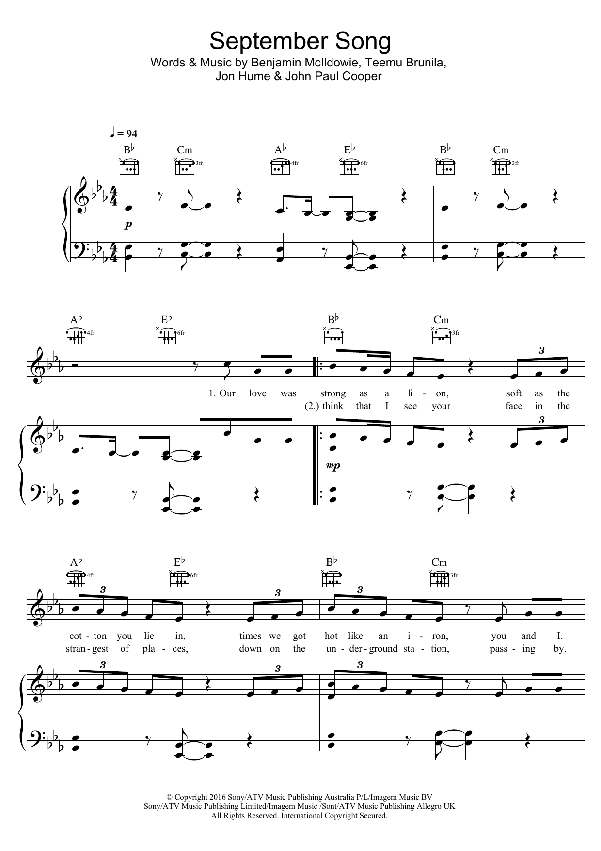 Produktgalerie: Seite 1 von 1 September Song, JP Cooper, Gesang, Gitarre, Klavier