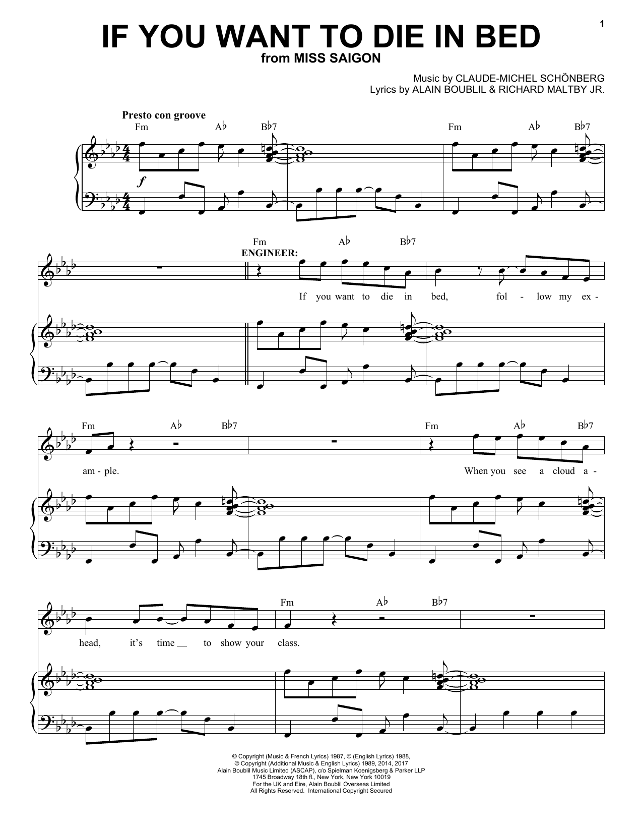 Produktbild zu: If You Want To Die In Bed (from Miss Saigon)