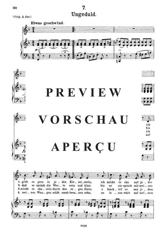 gallery: Ungeduld D.795-7 (Die Schöne Müllerin) , ,  (Gesang mittel + Klavier)