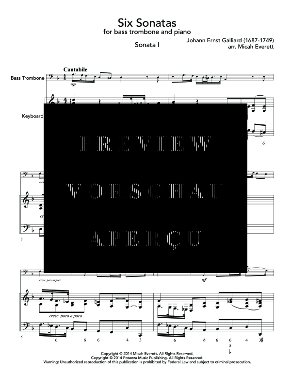 gallery: Six Sonatas, , (bass trombone/tuba and piano)