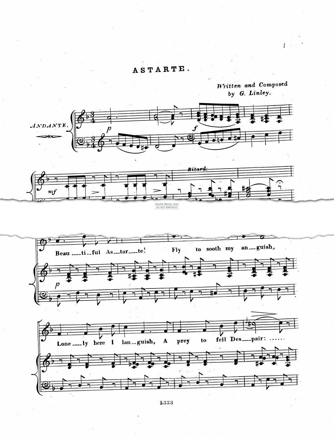 Produktgalerie: Seite 1 von 1 Astarte!, George Linley, Gesang, Klavier
