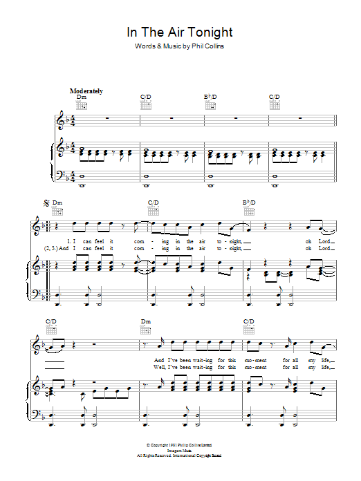 Produktgalerie: Seite 1 von 1 In The Air Tonight, Phil Collins, Gesang, Gitarre, Klavier