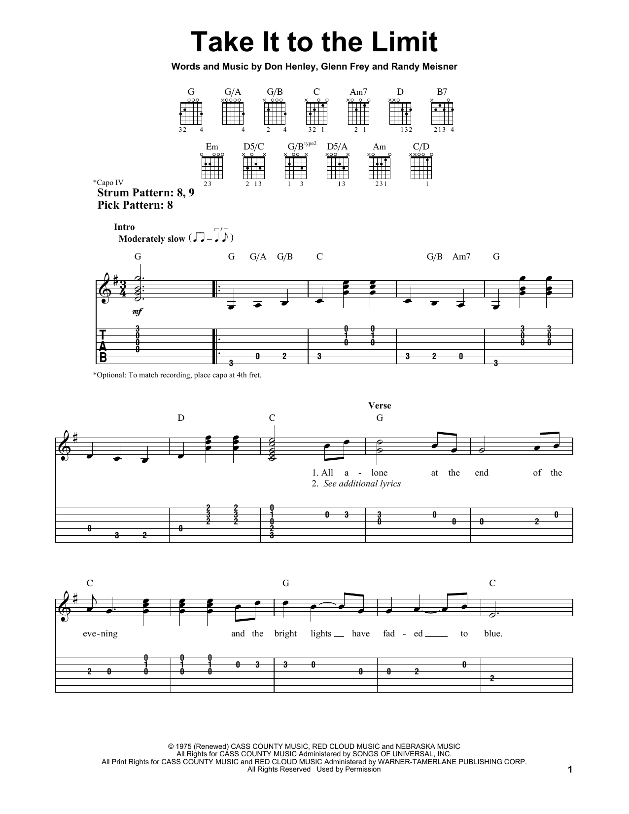 Product picture to:  Take It To The Limit - Eagles