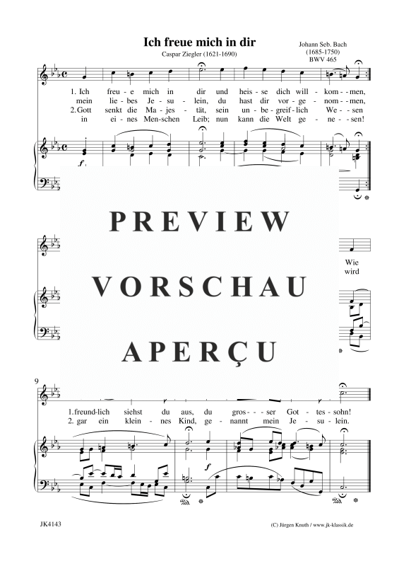 gallery: Ich freue mich in dir BWV 465, , Gesang und Klavier