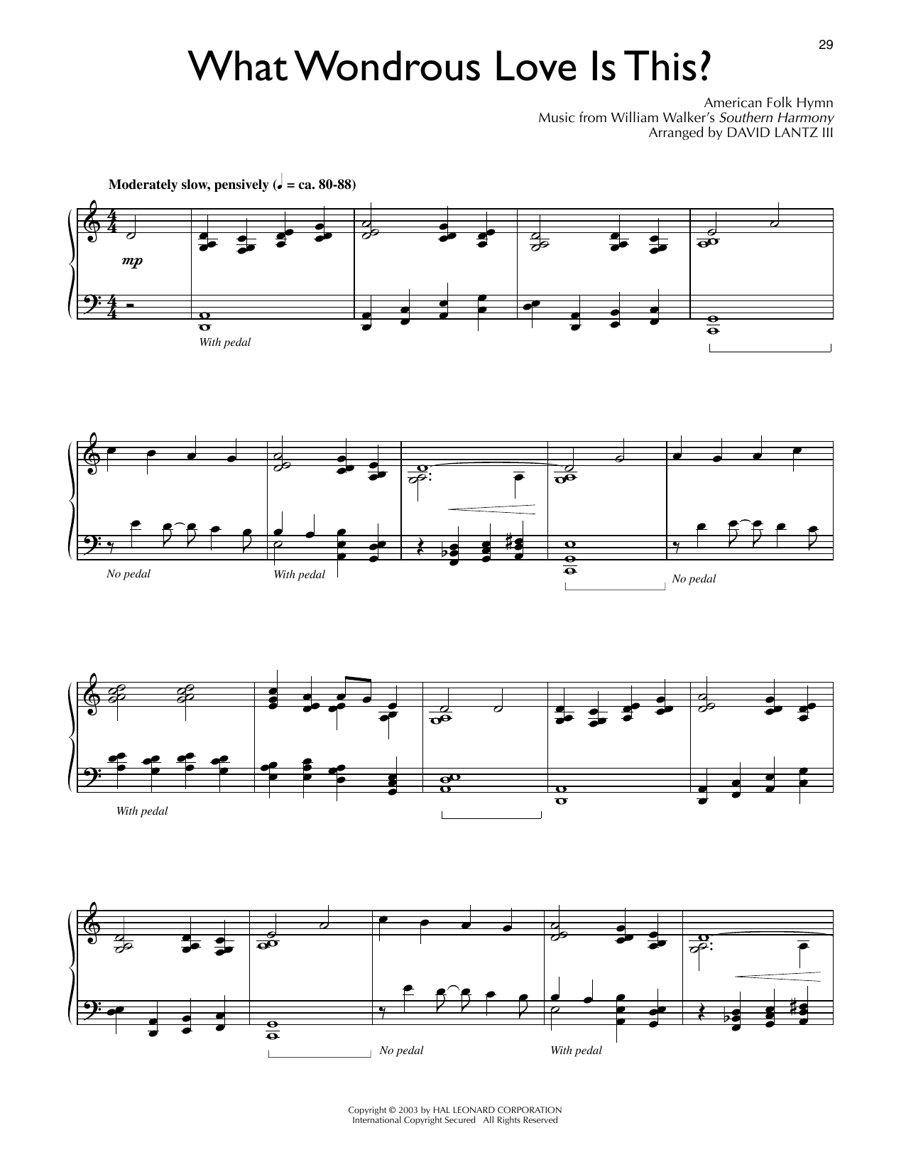 Produktbild zu: What Wondrous Love Is This (arr. David Lantz III)