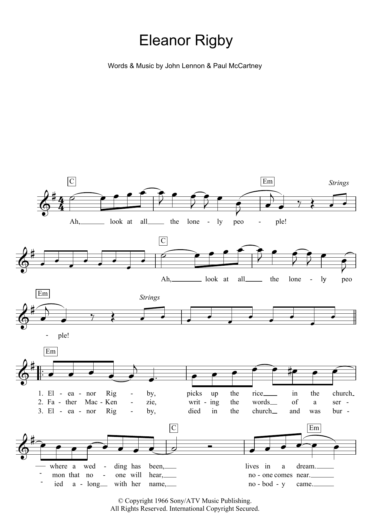 Product picture to: Eleanor Rigby