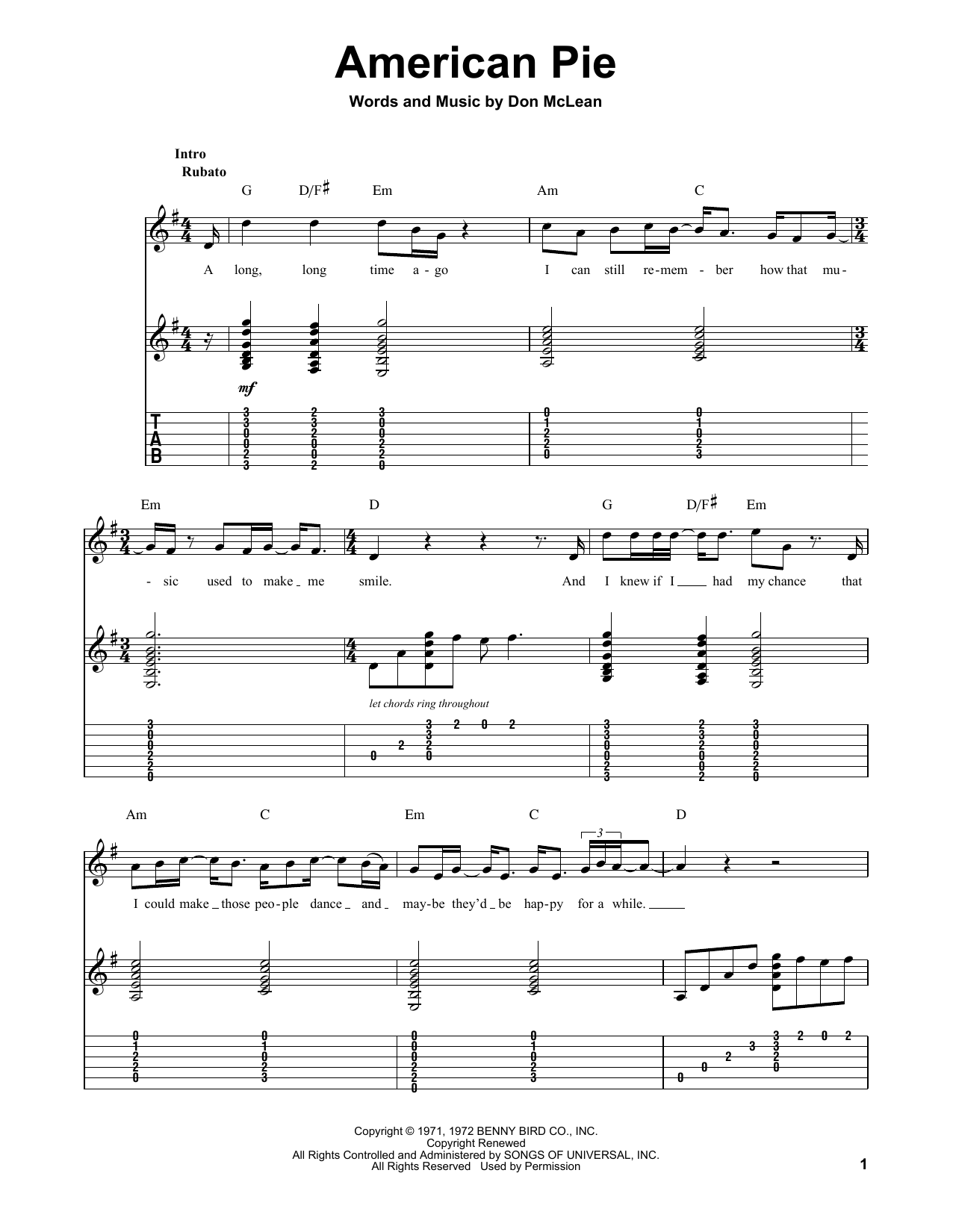 Produktgalerie: Seite 1 von 1 American Pie, Don McLean, Gitarre