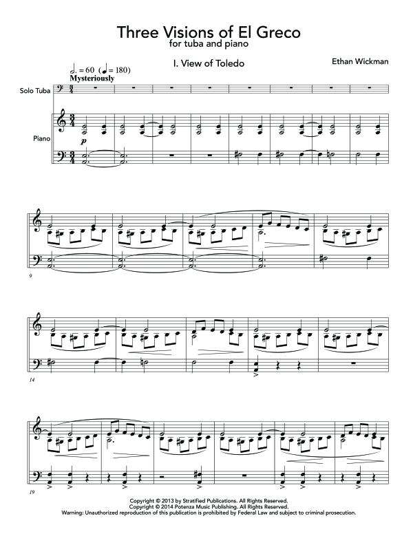 Produktgalerie: Seite 1 von 11 Three Visions of El Greco, , (Tuba und Klavier)