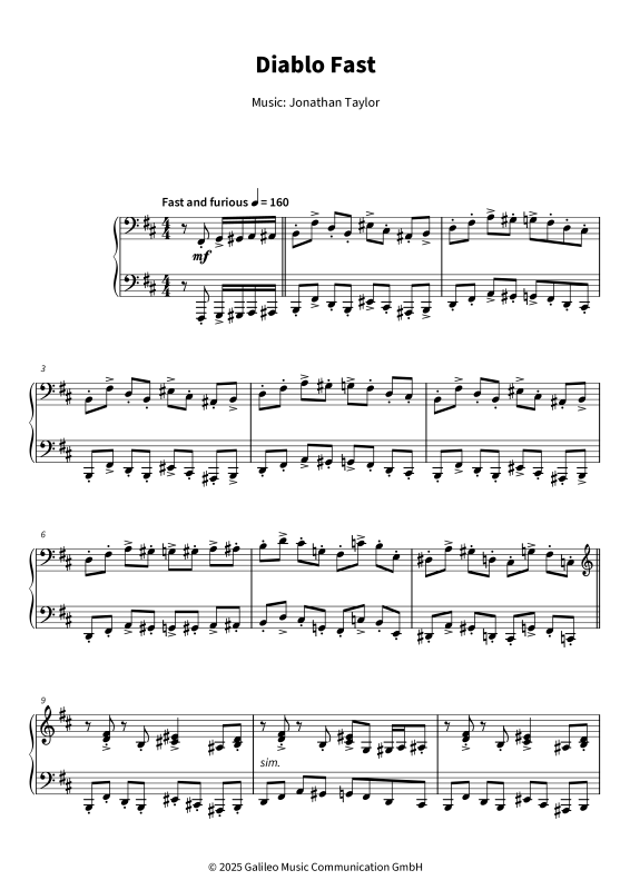 Produktgalerie: Seite 1 von 9 Diablo Fast, , Klavier Solo