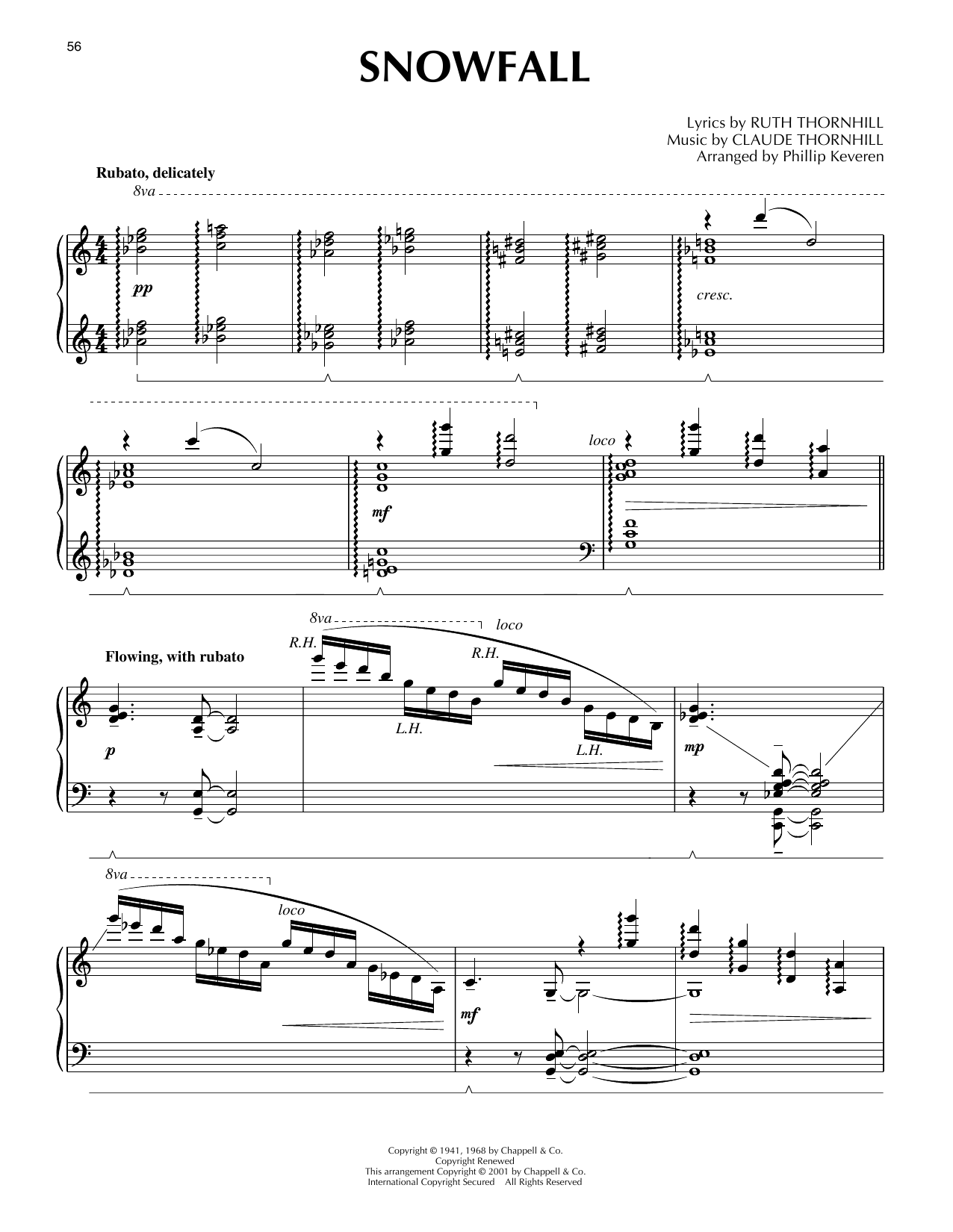 Product gallery: Page 1 of 1 Snowfall [Jazz version] (arr. Phillip Keveren), Tony Bennett