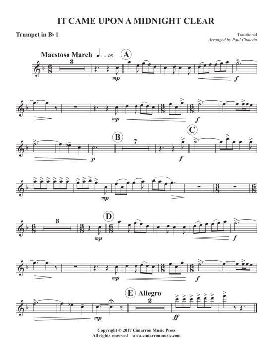 Product picture to: It Came Upon a Midnight Clear Traditional (arr. Paul Chauvin)