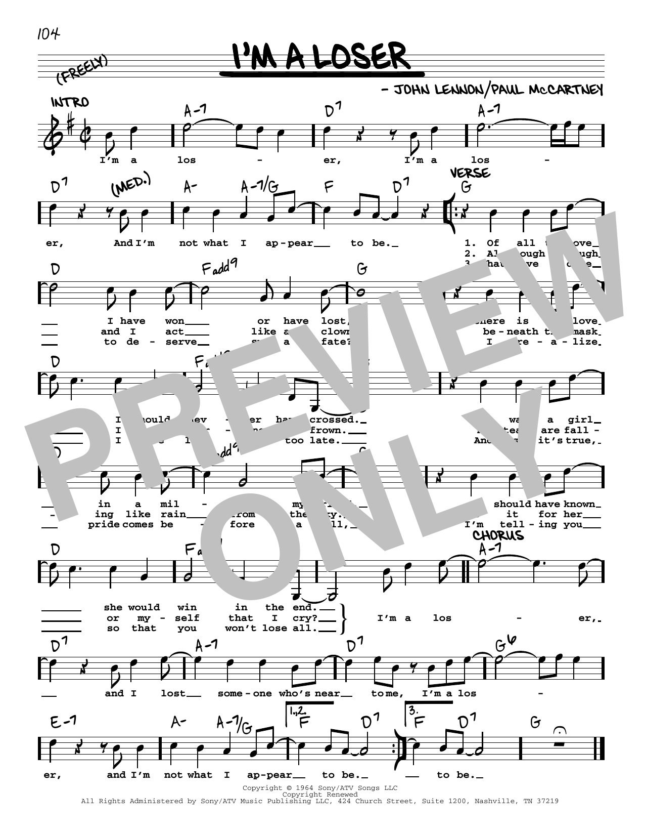 Product gallery: Page 1 of 1 I'm A Loser [Jazz version], The Beatles