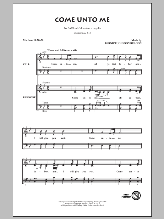 Produktbild zu: Come Unto Me