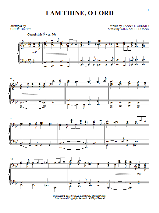 Produktbild zu: I Am Thine, O Lord
