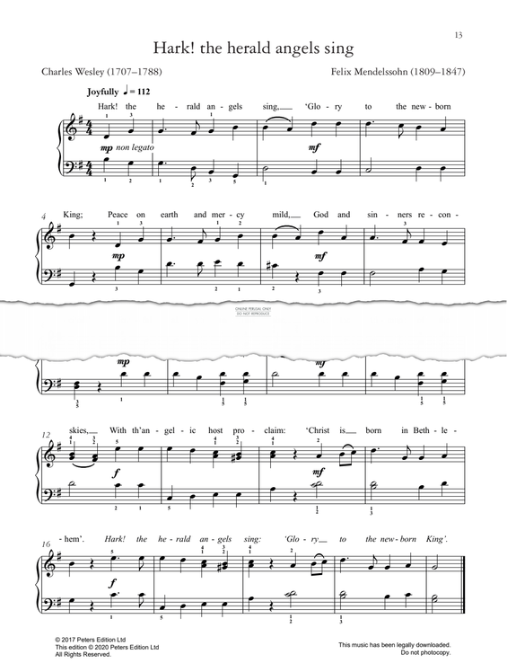 Produktgalerie: Seite 1 von 1 Hark! The Herald Angels Sing, Felix Mendelssohn, Gesang, Klavier