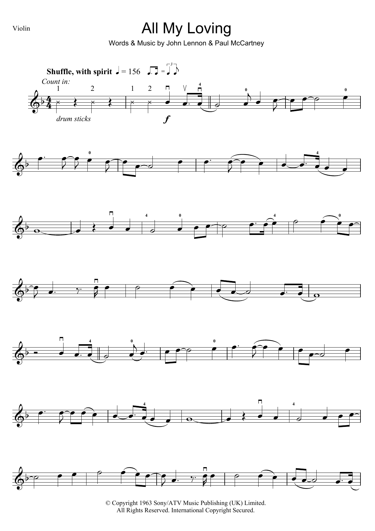 Product gallery: Page 1 of 1 All My Loving, The Beatles