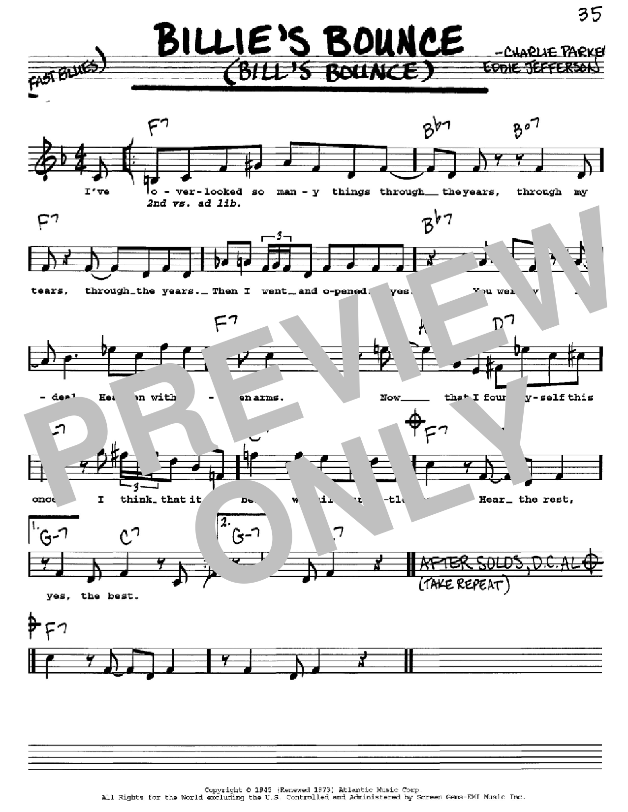 Produktbild zu: Billie's Bounce (Bill's Bounce)