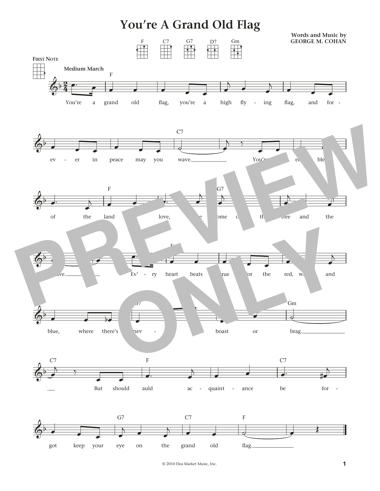 Product gallery: Page 1 of 1 You're A Grand Old Flag (from The Daily Ukulele) (arr. Liz and Jim Beloff), George Cohan
