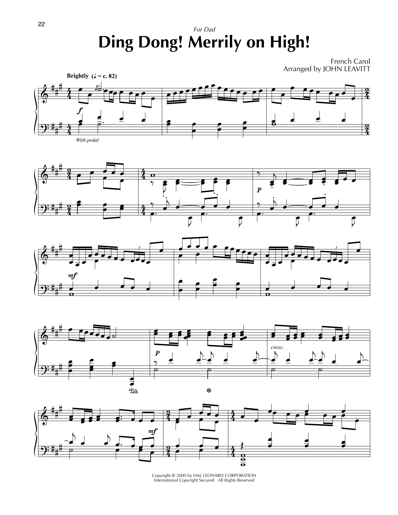 Produktbild zu: Ding Dong! Merrily On High! (arr. John Leavitt)