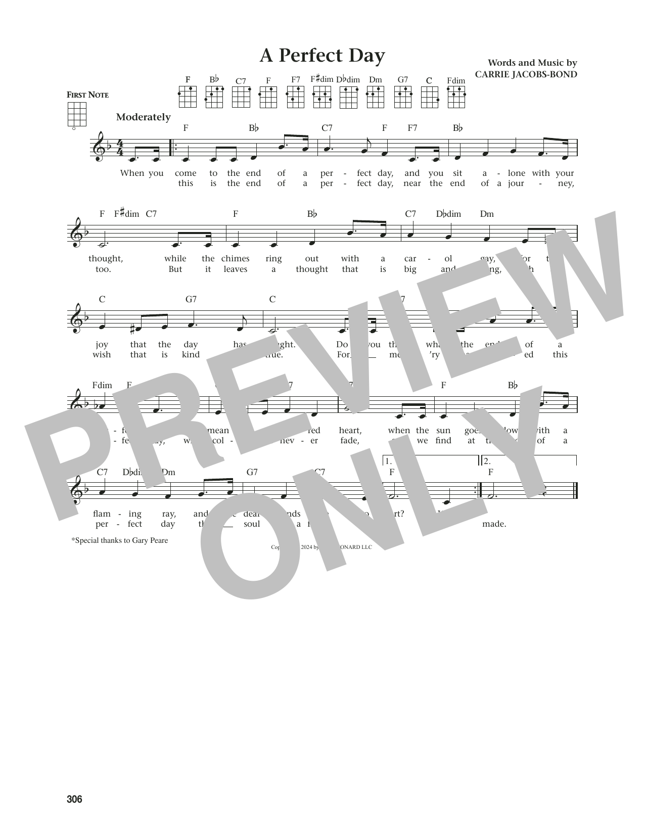 Produktgalerie: Seite 1 von 1 A Perfect Day (from The Daily Ukulele) (arr. Jim Beloff), Carrie Jacobs-Bond, Ukulele