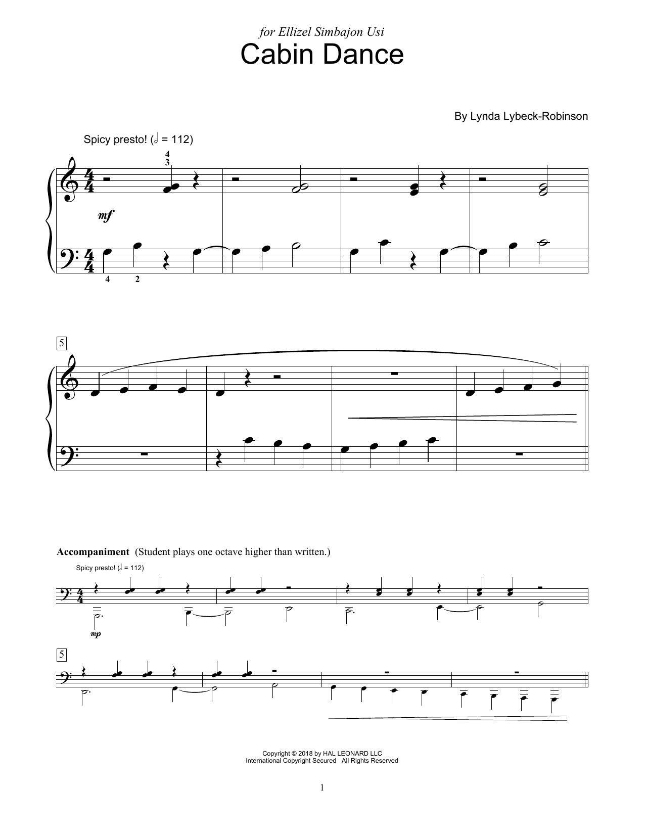 Produktgalerie: Seite 1 von 1 Cabin Dance, Lynda Lybeck-Robinson, Klavier