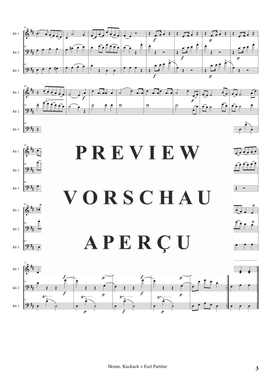 gallery: Die Henne, der Kuckuck und der Esel, , Terzetto For Three Double Basses