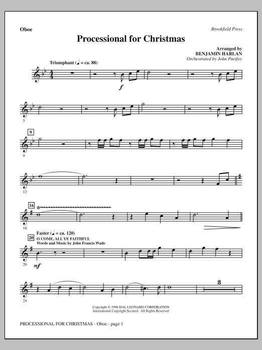 Produktbild zu: Processional For Christmas - Oboe