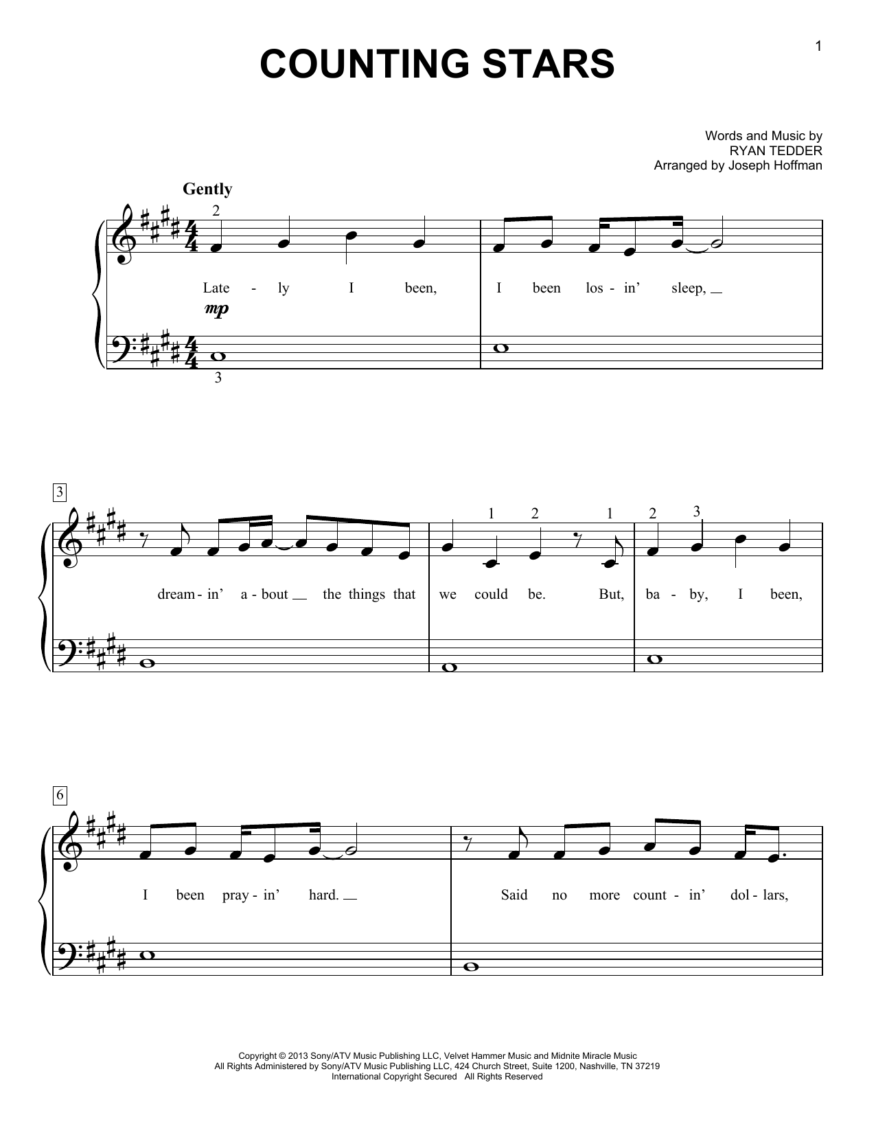 Produktbild zu: Counting Stars (arr. Joseph Hoffman)