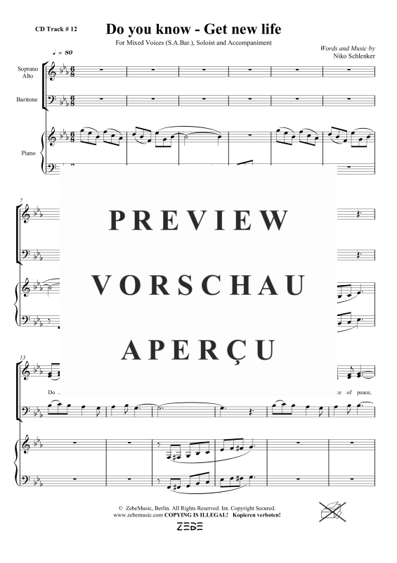 gallery: Do You Know - Get New Life, , Gemischter Chor SAB, Solo und Klavier
