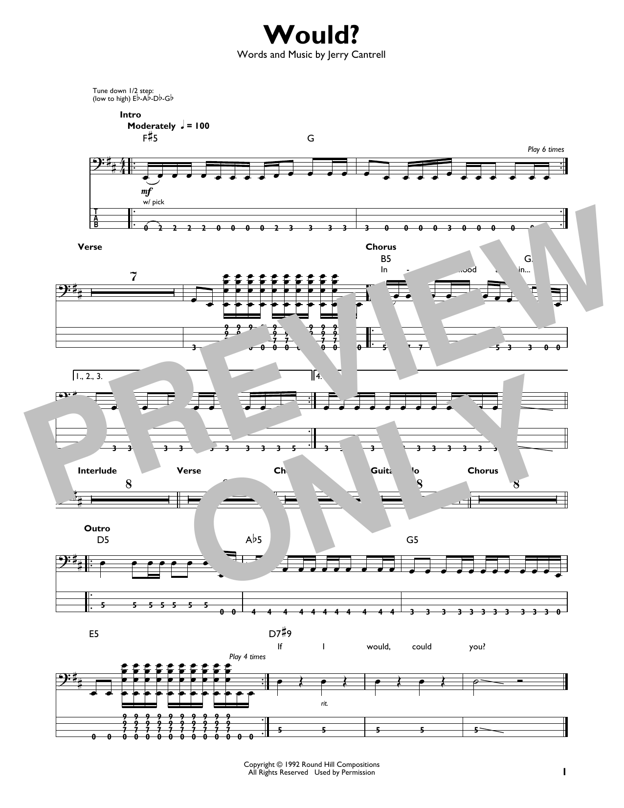 Produktgalerie: Seite 1 von 1 Would?, Alice In Chains, E-Bass, Gitarre