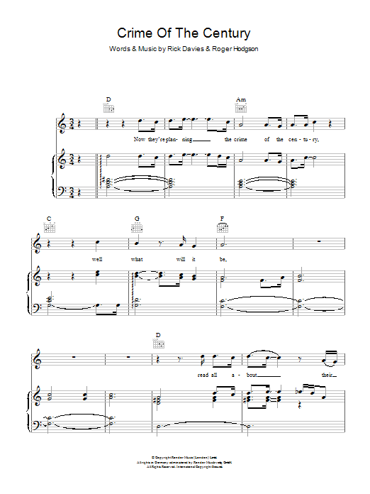 Produktgalerie: Seite 1 von 1 Crime Of The Century, Supertramp, Gesang, Gitarre, Klavier