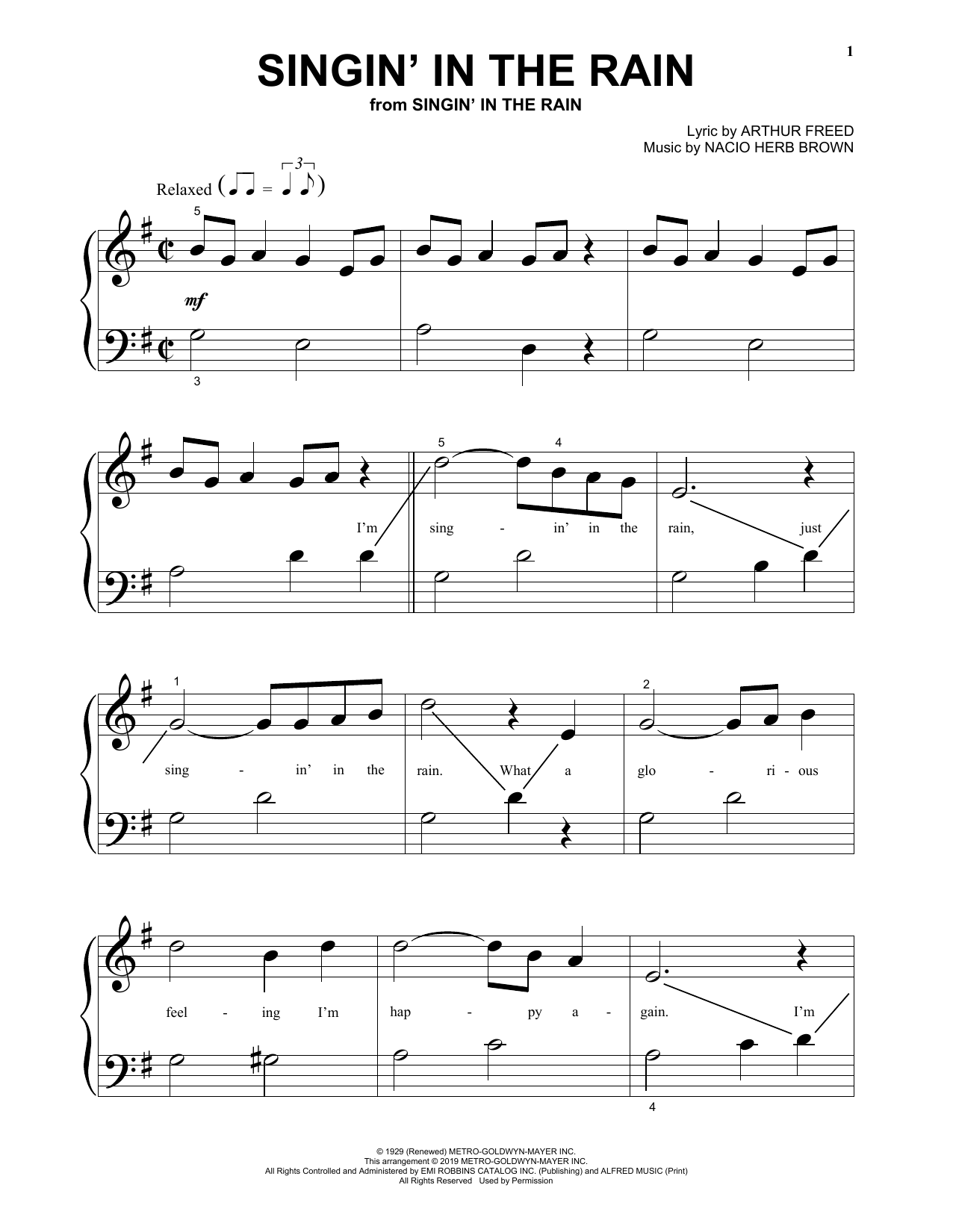 Produktgalerie: Seite 1 von 1 Singin' In The Rain, Arthur Freed and Nacio Herb Brown, Klavier