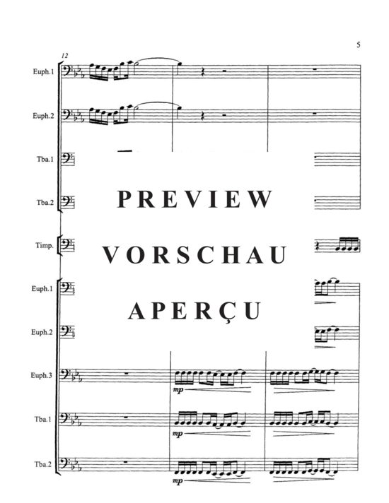 Produktgalerie: Seite 7 von 21 Fanfare and Song , , (Tuba Ensemble für SoloTuba Quartett EETT, Pauken + Tuba Quintett)