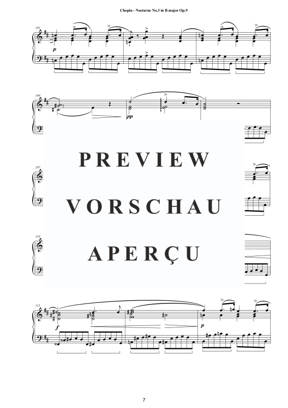 Produktgalerie: Seite 8 von 11 Nocturne Nr. 3 H-Dur Op. 9, , Klavier Solo