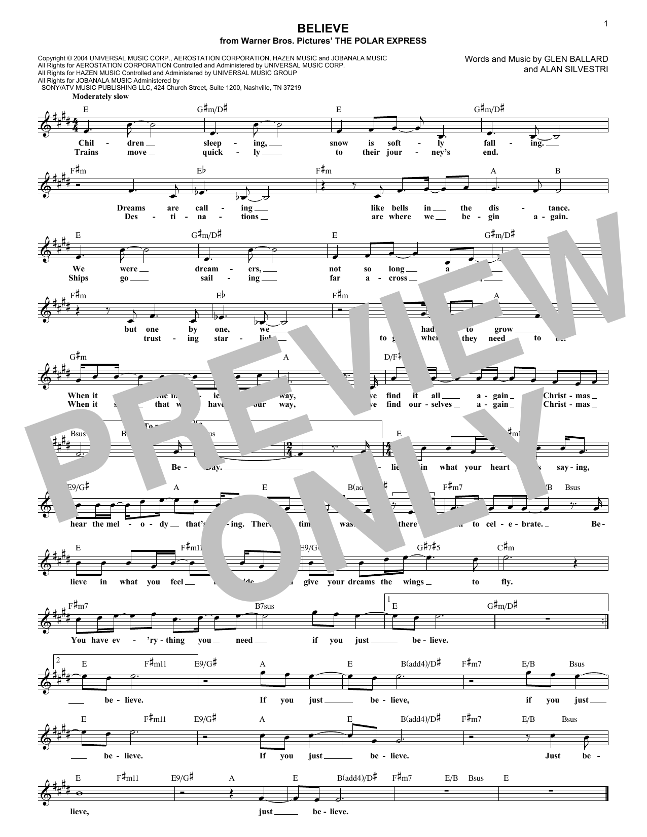 Product gallery: Page 1 of 1 Believe (from The Polar Express), Josh Groban