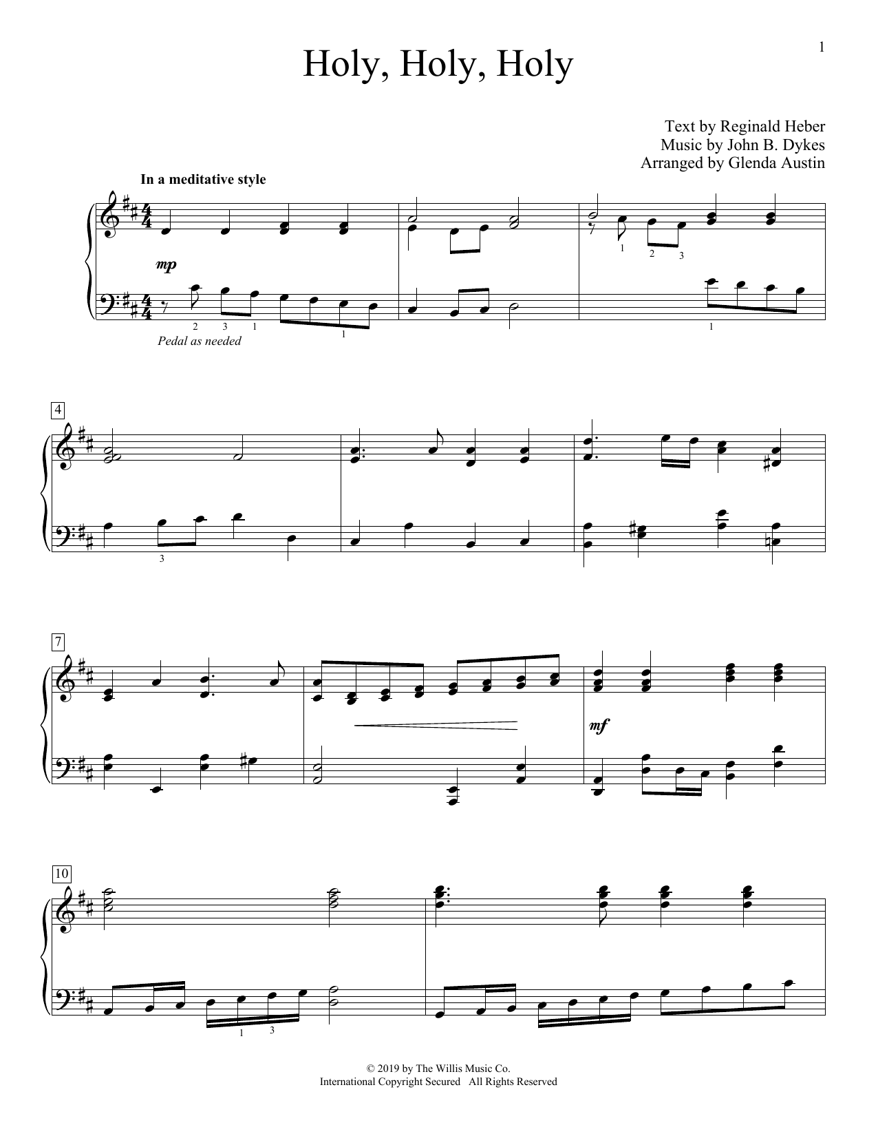 Product picture to: Holy, Holy, Holy (arr. Glenda Austin)