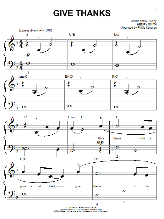 Product picture to: Give Thanks (arr. Phillip Keveren)