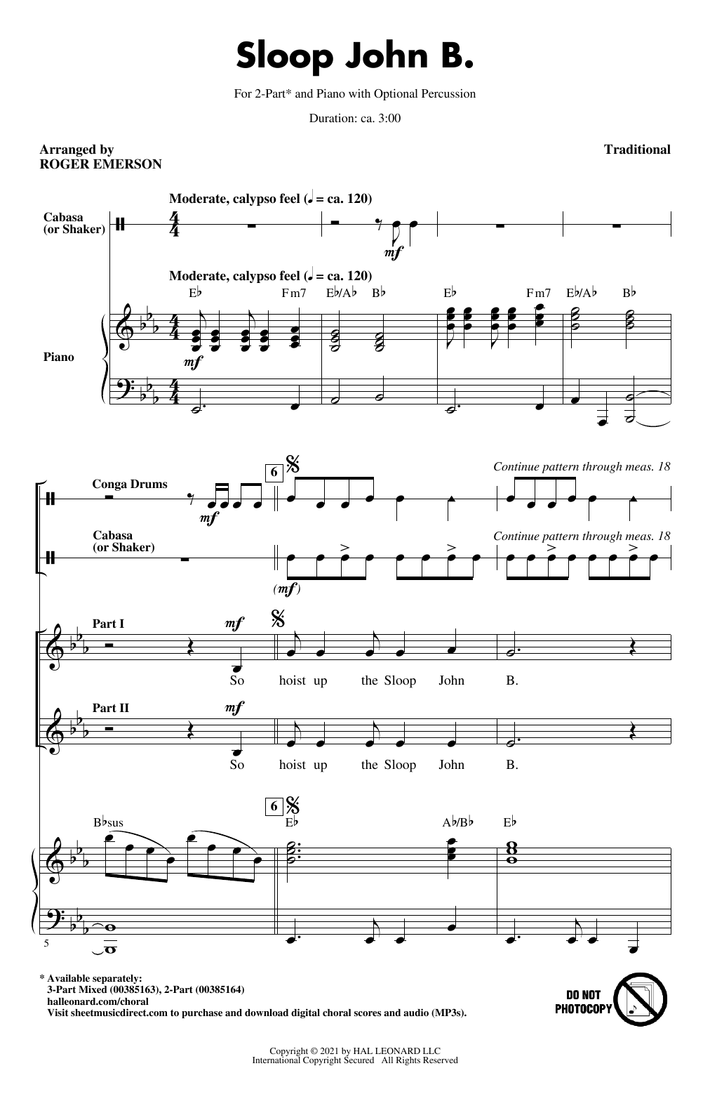 Produktgalerie: Seite 1 von 1 Sloop John B. (arr. Roger Emerson), Traditional, Chor