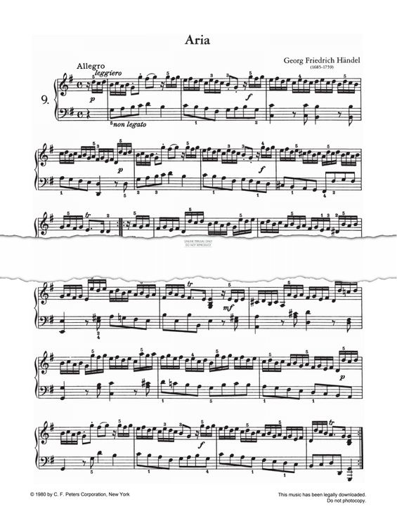 Produktgalerie: Seite 1 von 1 Aria, George Frideric Handel, Klavier