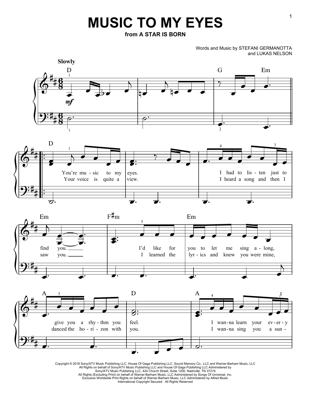 Produktbild zu: Music To My Eyes (from A Star Is Born)