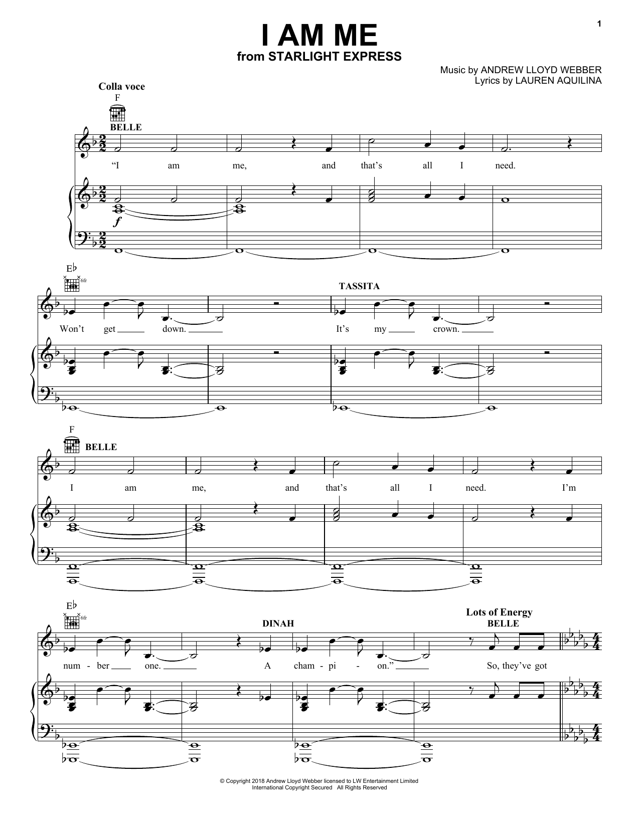 Produktgalerie: Seite 1 von 1 I Am Me (from Starlight Express), Andrew Lloyd Webber, Gesang, Gitarre, Klavier