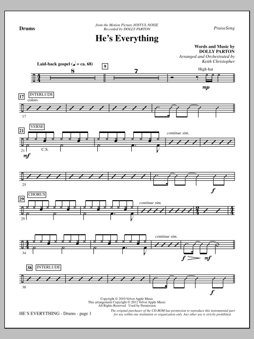 Produktbild zu: He's Everything - Drums