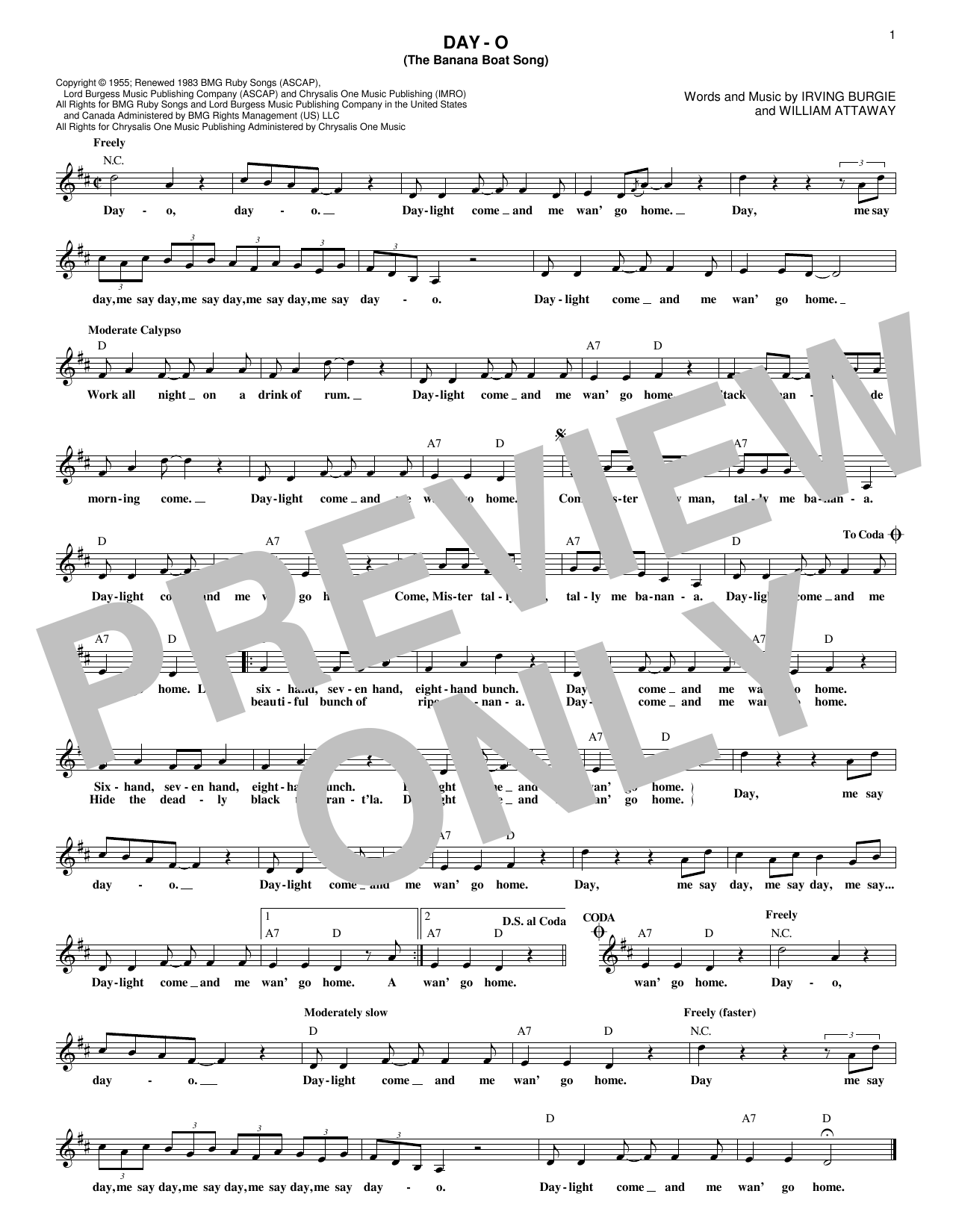 Produktbild zu: Day-O (The Banana Boat Song)