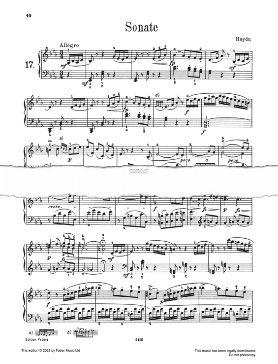 Produktgalerie: Seite 1 von 1 Sonata in E flat major Hob. XVI 49, Joseph Haydn, Klavier