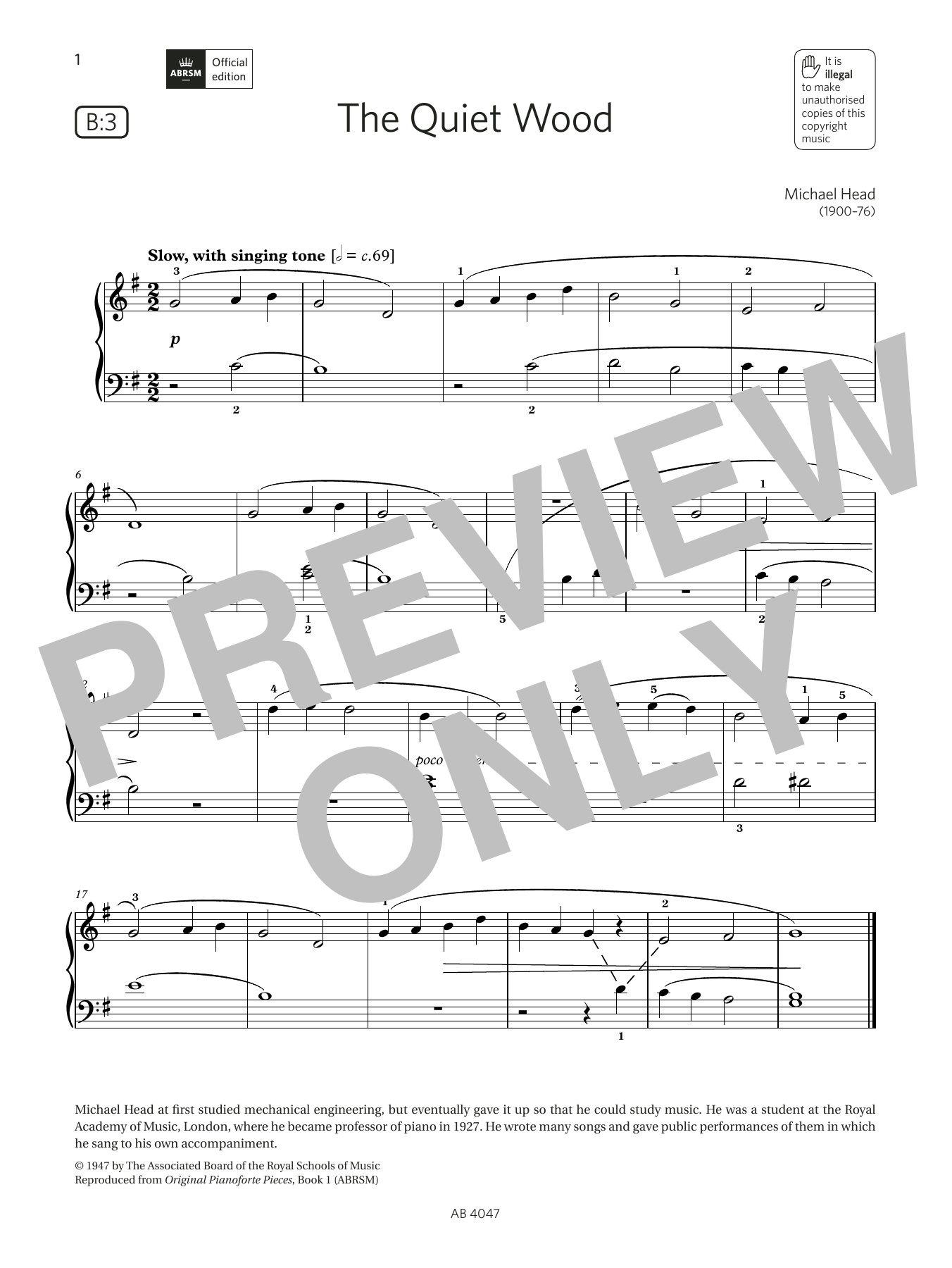 Produktbild zu: The Quiet Wood (Grade 1, list B3, from the ABRSM Piano Syllabus 2023 & 2024)