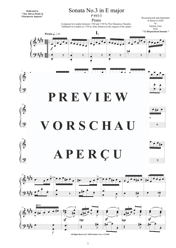 Produktgalerie: Seite 2 von 8 Sonate Nr. 3 in E-Dur, , Klavier Solo