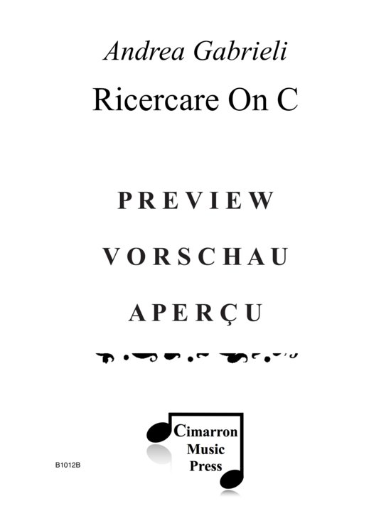 gallery: Ricercare on C , , (4 Fagotte)